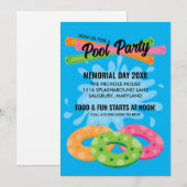 Cartes d'invitation pour une fête au bord de la pi (Devant / Derrière)