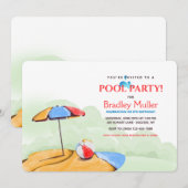 Cartes d'invitation pour une fête au bord de la pi (Devant / Derrière)