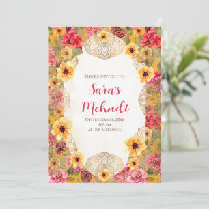 Cartes d'invitation pour une fête au henné et invi