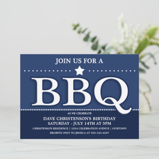 Cartes d'invitation pour une fête BBQ d'été (Debout devant)