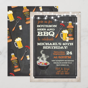 Cartes d'invitation pour une fête Bourbon Bière &