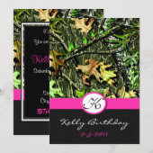 Cartes d'invitation pour une fête d'anniversaire à (Devant / Derrière)