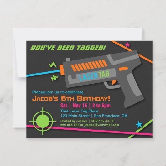 Cartes d'invitation pour une fête d'anniversaire a (Devant)