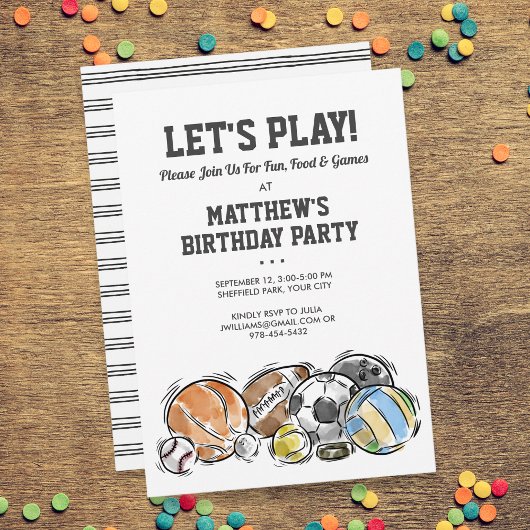 Cartes d'invitation pour une fête d'anniversaire a