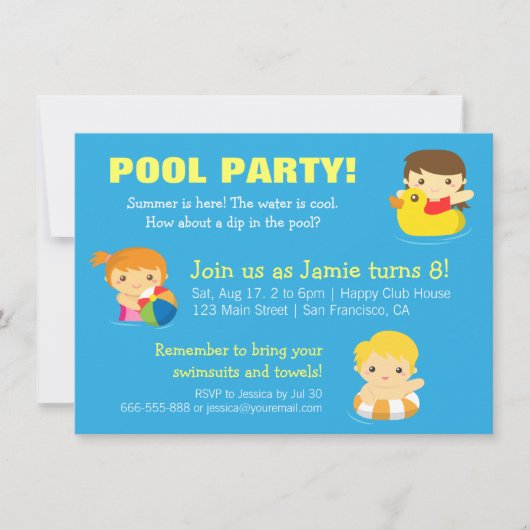 Cartes d'invitation pour une fête d'anniversaire a (Devant)