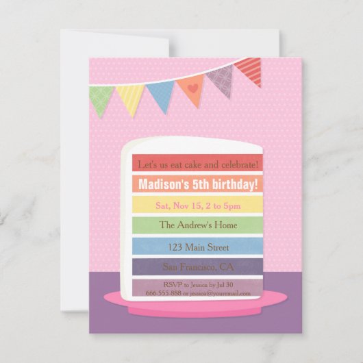 Cartes d'invitation pour une fête d'anniversaire a (Devant)