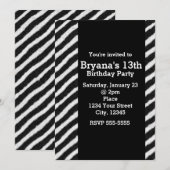 Cartes d'invitation pour une fête d'anniversaire c (Devant / Derrière)