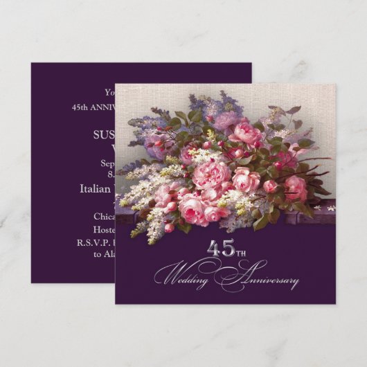 Cartes d'invitation pour une fête d'anniversaire d (Devant / Derrière)