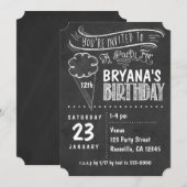 Cartes d'invitation pour une fête d'anniversaire d (Devant / Derrière)