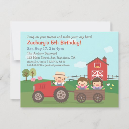 Cartes d'invitation pour une fête d'anniversaire d (Devant)