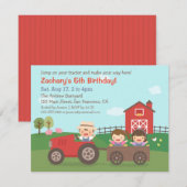 Cartes d'invitation pour une fête d'anniversaire d (Devant / Derrière)