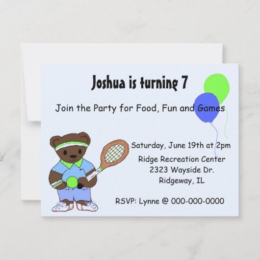 Cartes d'invitation pour une fête d'anniversaire d (Devant)