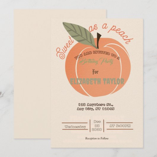Cartes d'invitation pour une fête d'anniversaire D (Devant / Derrière)