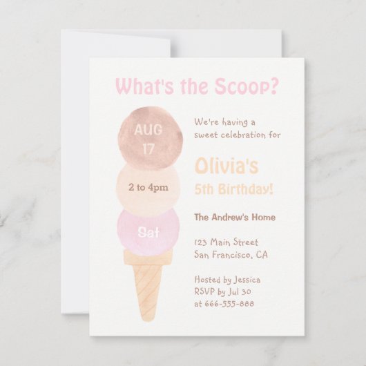 Cartes d'invitation pour une fête d'anniversaire d (Devant)