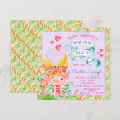 Cartes d'invitation pour une fête d'anniversaire d (Devant / Derrière)