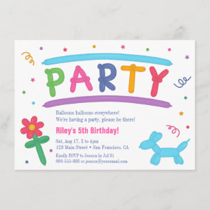 Cartes d'invitation pour une fête d'anniversaire p