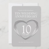 Cartes d'invitation pour une fête de 10 ans de mar (Devant)