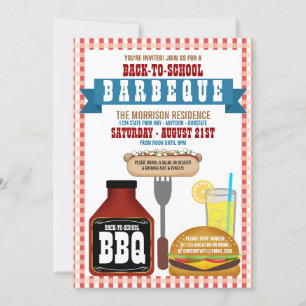 Cartes d'invitation pour une fête de barbecue de r