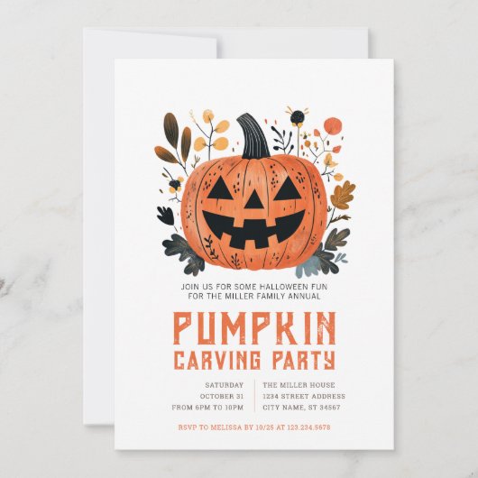 Cartes d'invitation pour une fête de décoration de (Devant)