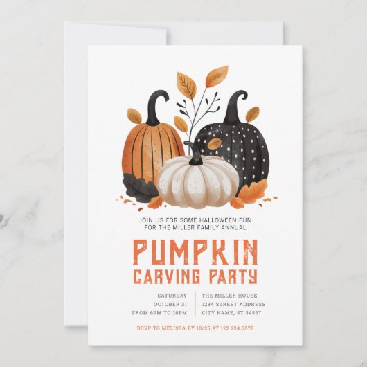 Cartes d'invitation pour une fête de décoration de (Devant)