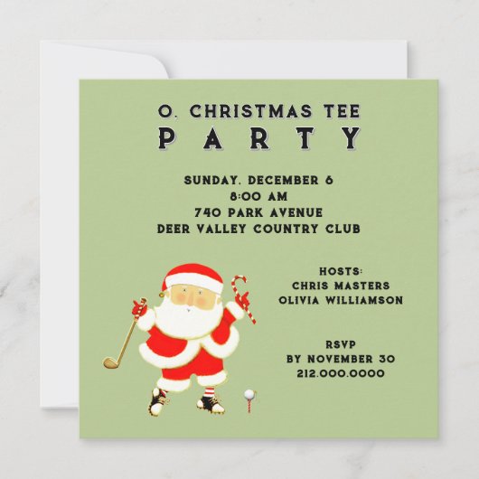 Cartes d'invitation pour une fête de golf pendant  (Devant)
