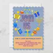 Cartes d'invitation pour une fête de Hanoukka avec (Devant)
