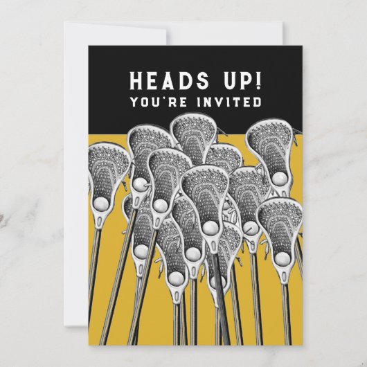 Cartes d'invitation pour une fête de lacrosse (Devant)