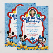 Cartes d'invitation pour une fête de naissance d'u (Devant / Derrière)