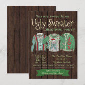 Cartes d'invitation pour une fête de Noël au pull (Devant / Derrière)