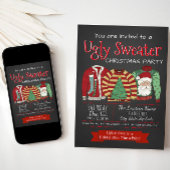 Cartes d'invitation pour une fête de Noël au pull
