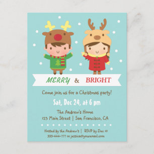 Cartes d'invitation pour une fête de Noël avec des