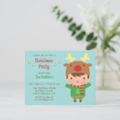 Cartes d'invitation pour une fête de Noël avec un (Debout devant)
