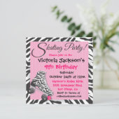 Cartes d'invitation pour une fête de patin à roule (Debout devant)