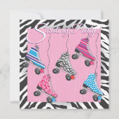 Cartes d'invitation pour une fête de patin à roule (Devant)
