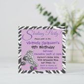 Cartes d'invitation pour une fête de patin à roule (Debout devant)