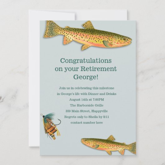 Cartes d'invitation pour une fête de pêche pour ad (Devant)