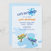 Cartes d'invitation pour une fête de pistolets à e (Devant / Derrière)