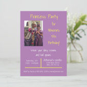 Cartes d'invitation pour une fête de princesse Cou (Debout devant)