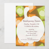Cartes d'invitation pour une fête de Thanksgiving (Devant / Derrière)
