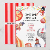 Cartes d'invitation pour une fête d'enfants sur le (Devant / Derrière)