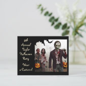 Cartes d'invitation pour une fête d'Halloween avec (Debout devant)