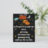 Cartes d'invitation pour une fête d'Halloween avec (Debout devant)
