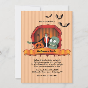 Cartes d'invitation pour une fête d'Halloween sans