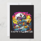 Cartes d'invitation pour une fête Halloween dans u (Dos)