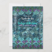 Cartes d'invitation pour une fête sous la mer avec (Devant)