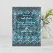 Cartes d'invitation pour une fête sous la mer avec (Debout devant)