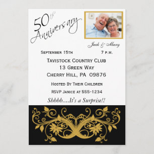 Cartes d'invitation pour une fête surprise pour un