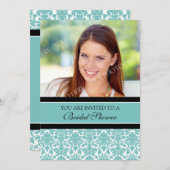 Cartes d'invitation pour une nuptiale photo Damas  (Devant / Derrière)