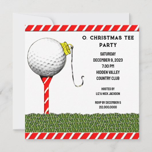 Cartes d'invitation pour une partie de golf (Devant)