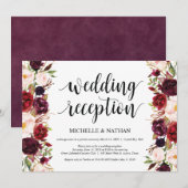 Cartes d'invitation pour une réception de mariage  (Devant / Derrière)